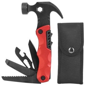 t13 In 1 Multi-tool Hammer Outdoor Camping Survival Tools with Pouch Bag Safety Lock Nail Puller Knife Can Opener Saw Screw Depositor Screwdriver