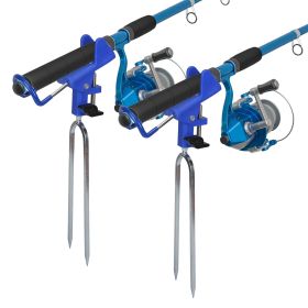 2Pcs Fishing Rod Holders For Bank Fishing 360mni-Directional Stainless Steel Detachable Fishing Pole Holders for Ground Beach Sand Stand Summer Fis