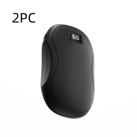 Large Capacity Double-sided Heating Digital Display USB Charging Portable Hand Warmer (Option: N20 Black-2PCS)