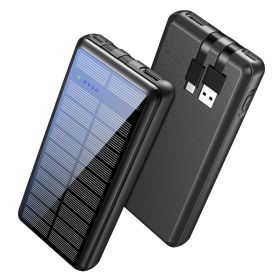 It Comes With Input And Output Dual-wire Solar Power Bank (Option: Black)
